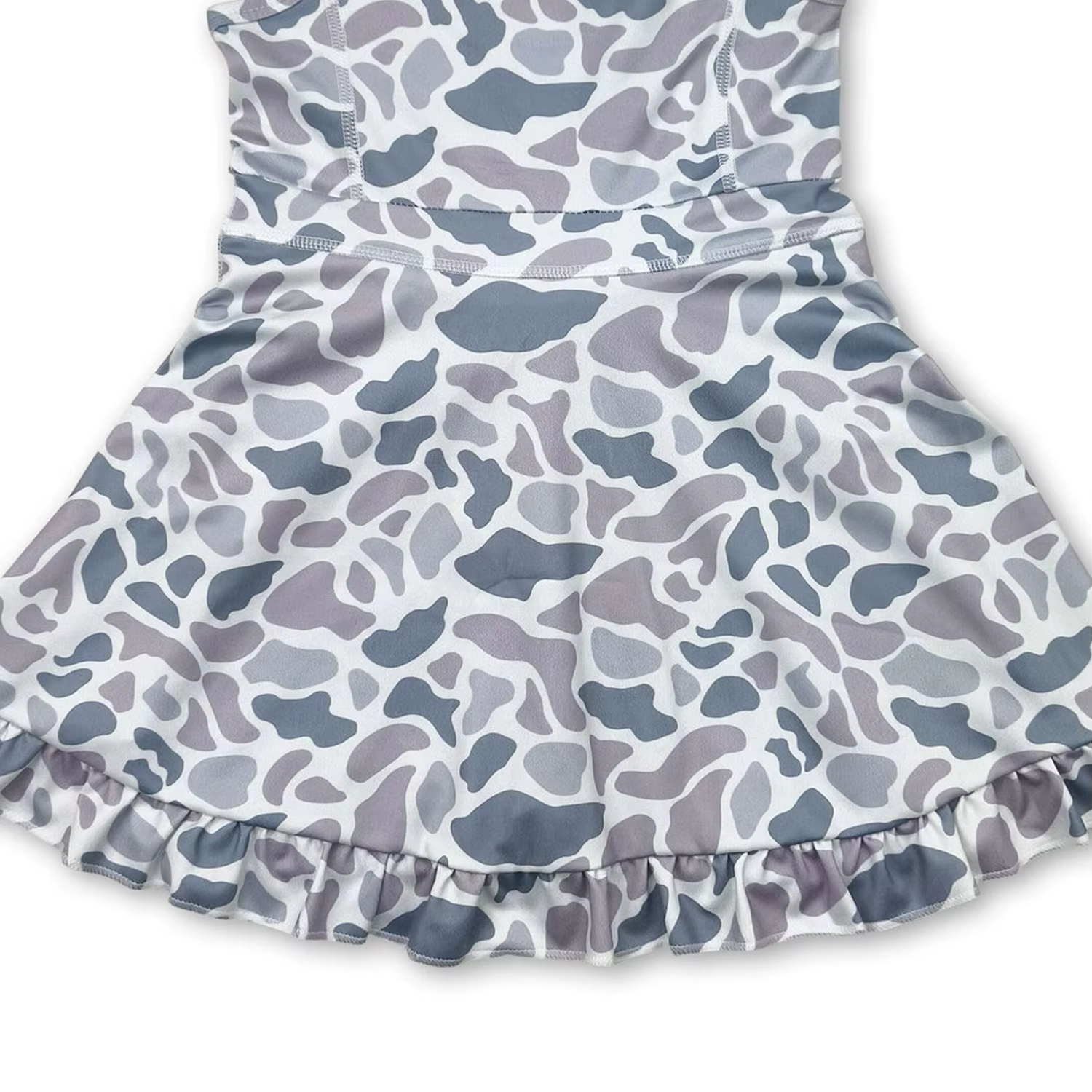 Robes pour bébés filles, 6 couleurs, style camouflage, à bretelles, avec volants, longueur genou, po