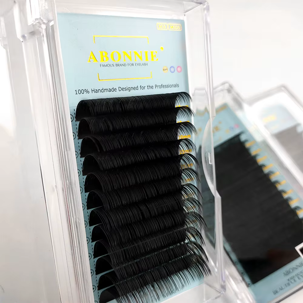 ABONNIE-Extensions de Cils Individuels en Cachemire, Faux-Cils Classiques en Vison Doux Noir, Platea