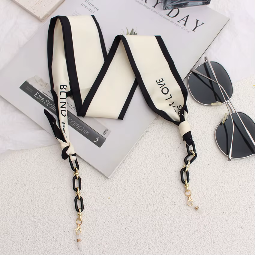 Chaînes de lunettes en ruban de soie, mode Boho, lunettes de soleil en acrylique, porte-cordon, sang