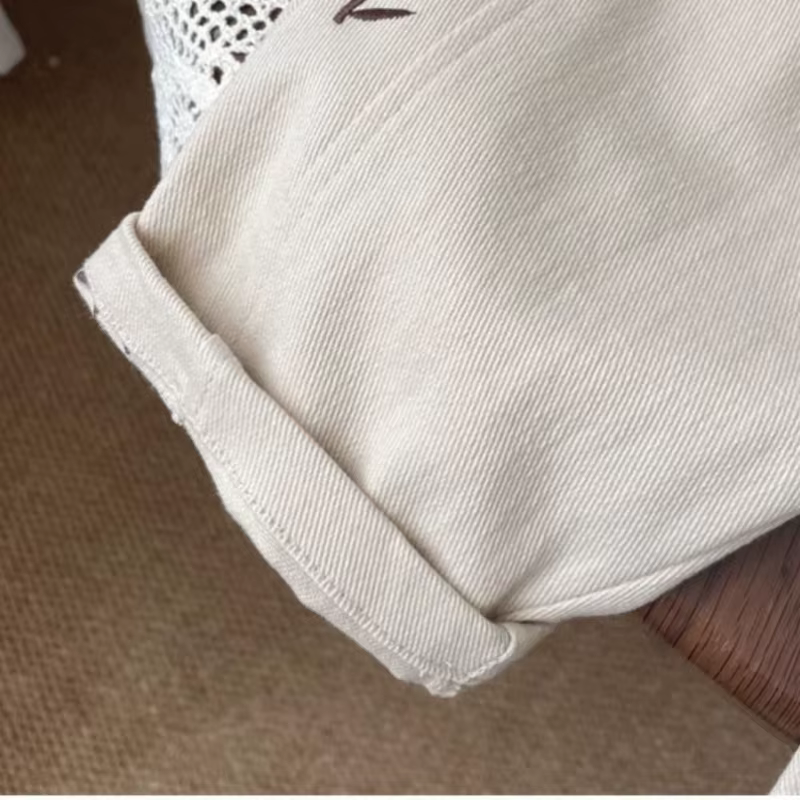 Pantalons décontractés pour enfants, 2-6T, en coton, avec broderie de fleurs, taille élastique, pour