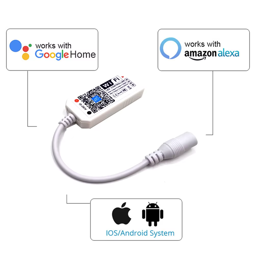 Magic Home-Contrôleur WiFi sans fil compatible Bluetooth, RGB, RGBW, IR, RF, LED, DC5V, 12V, 24V, WS
