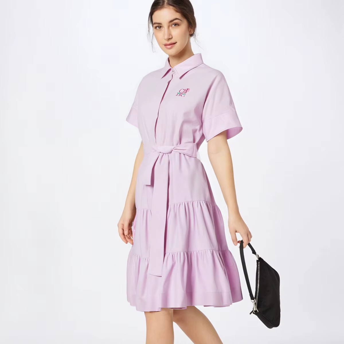 CHCH robe femme nouveau col rose brodé tenue décontracté pour femme Simple fête d'affaires