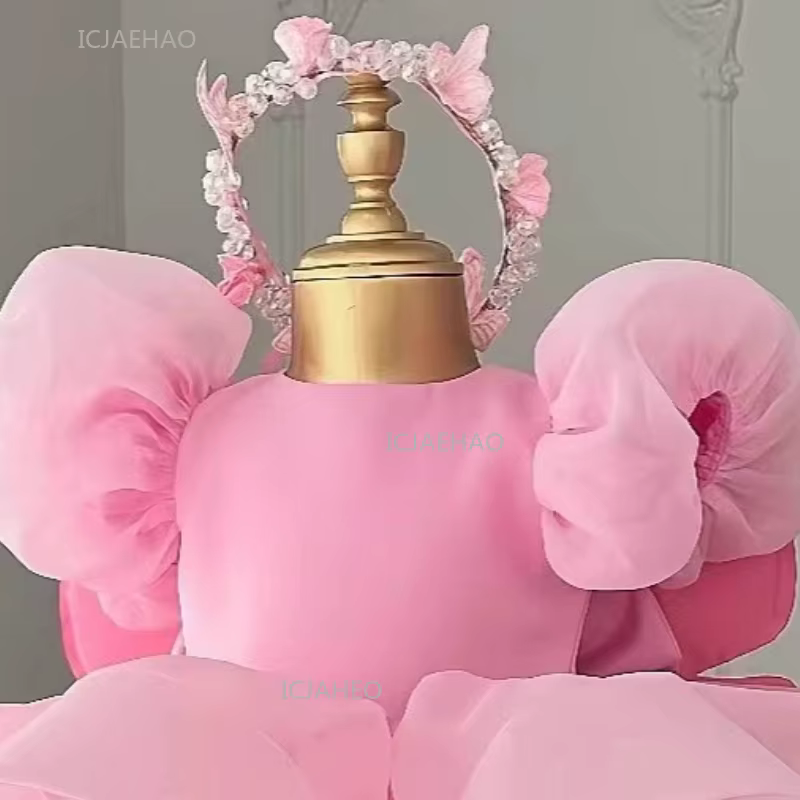 Robe d'été pour enfants, rose, courte, avec ailes, style tutu mignon, costume de fée, robe de prince