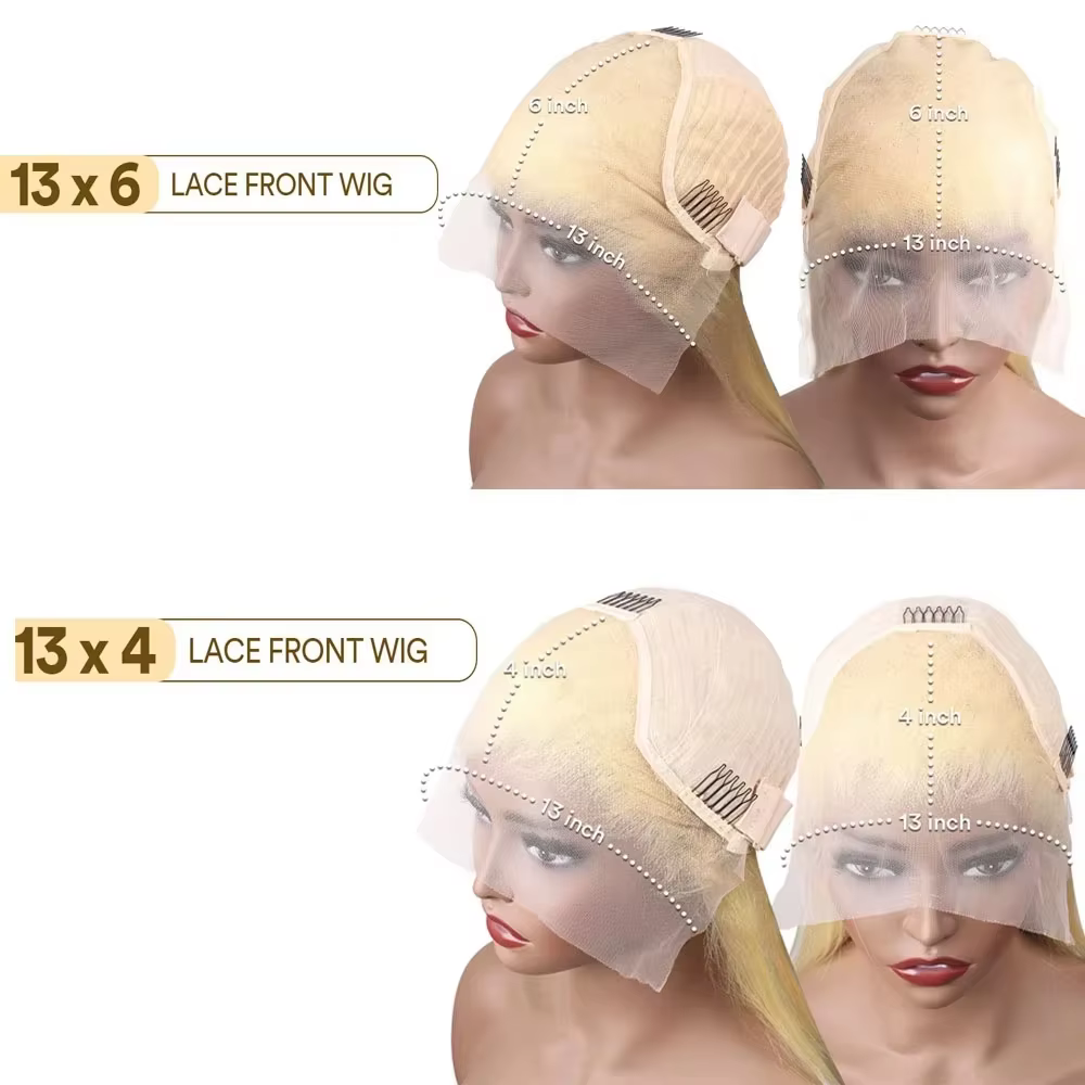 250 densité perruques de cheveux humains Blonde 613 perruques avant de dentelle 13x6 droite cheveux