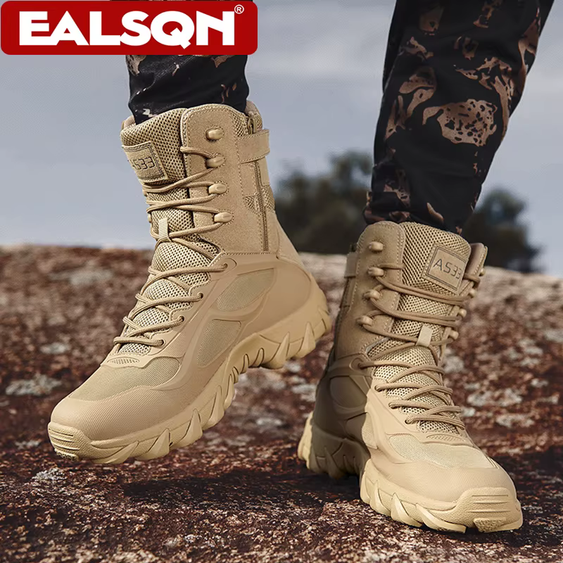 Bottes tactiques militaires pour hommes, chaussures de combat antidérapantes, résistantes à l'usure,
