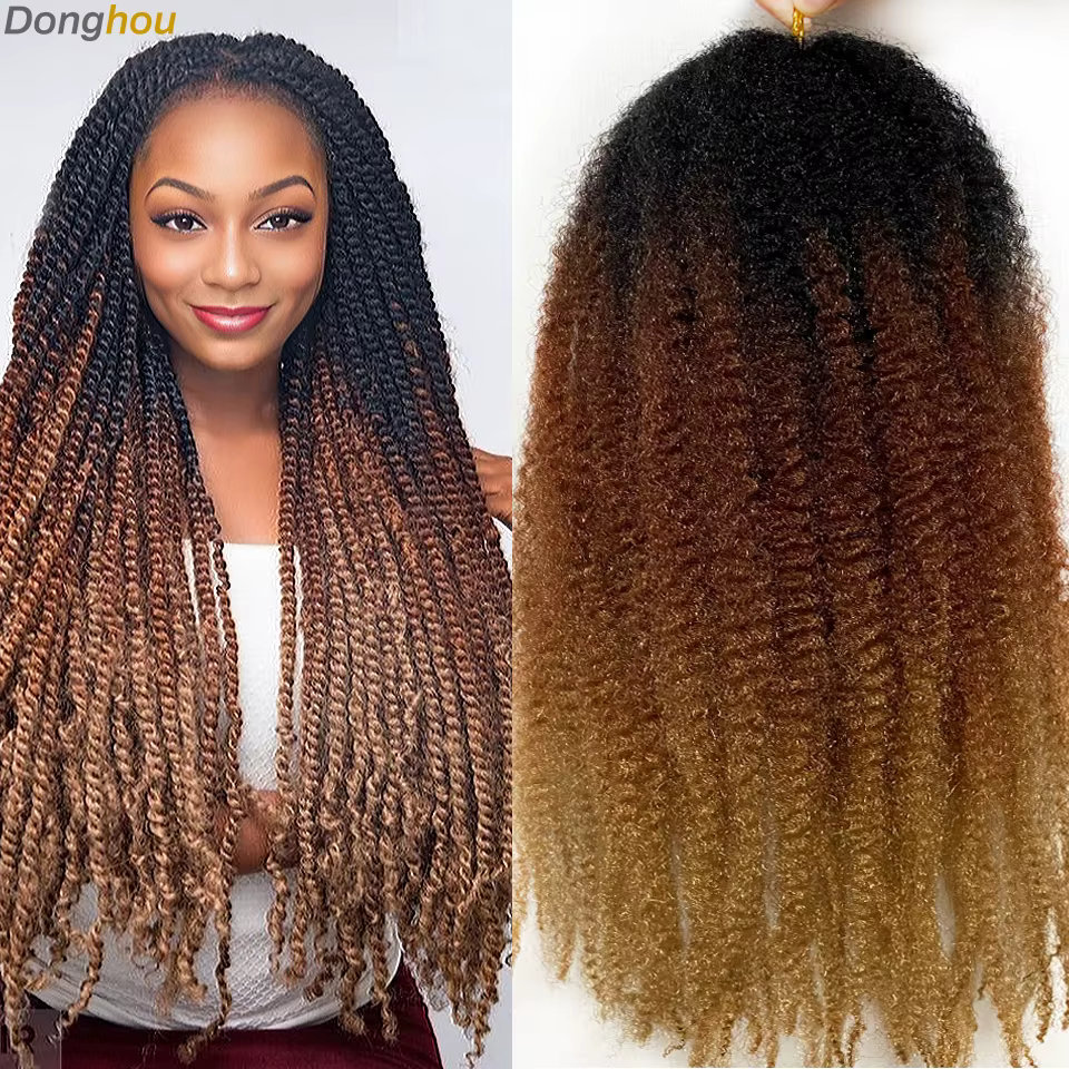 Marley Hair 18 pouces cheveux synthétiques tressés Marley Ombre noir brun blond gris 350 pour cheveu