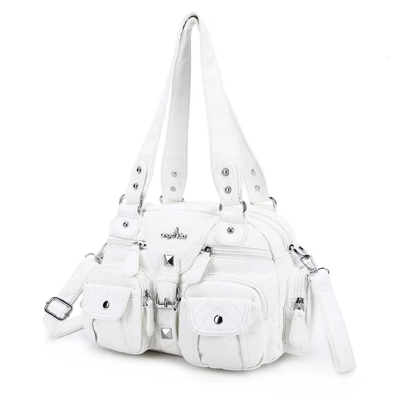 Angelkd'appareils-Sacs à main pour femmes, sacoche à poignée supérieure, sac PU initié, pack de boul
