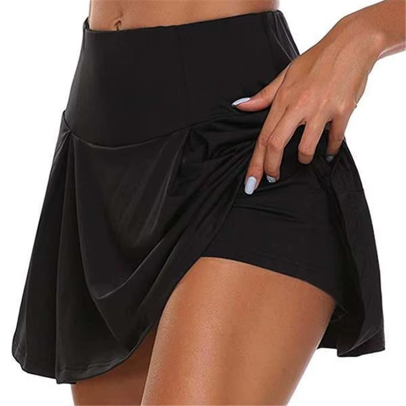 Jupes courtes d'été pour femmes, pour le tennis, la danse, le fitness, séchage rapide, couleur unie,