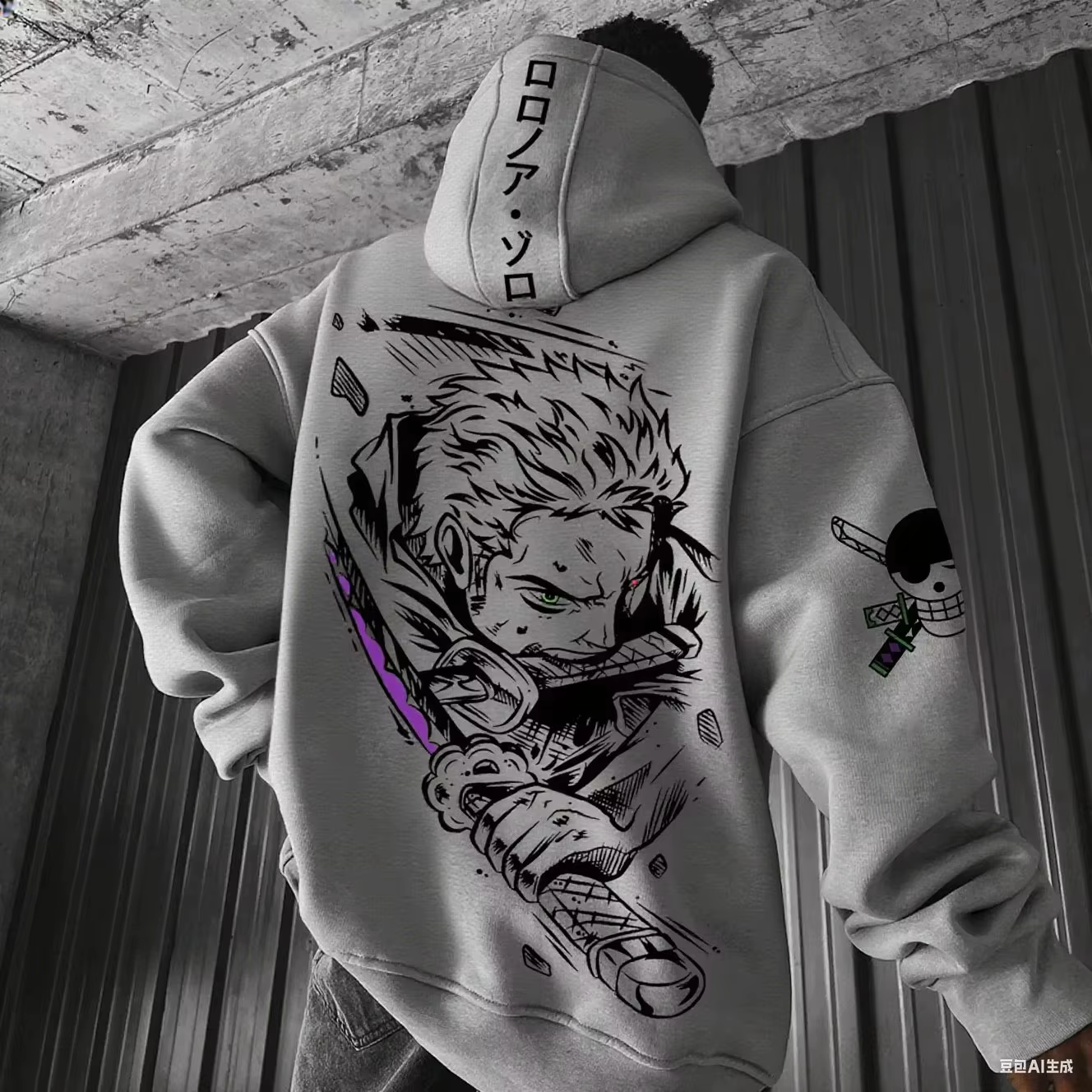 Sweat-shirt à capuche pour homme One Piece Zoro Anime, printemps automne, coton, streetwear, décontr