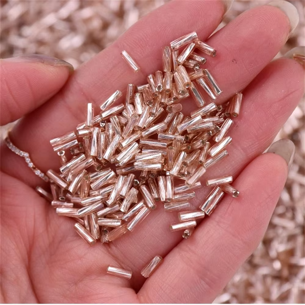 300 pièces 11/0 Tube perle 2x6mm torsion Bugles perles de verre perles de rocaille hélicoïdales pour
