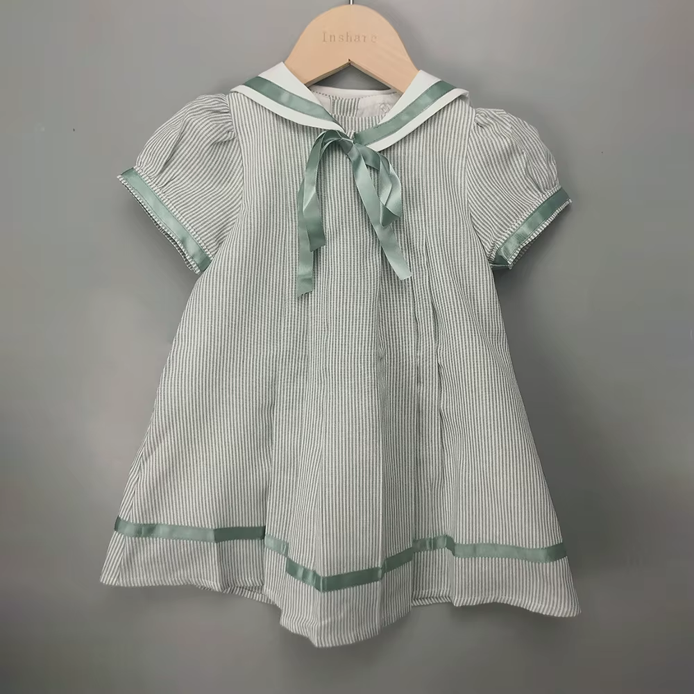 Boutique de vêtements pour enfants, tenue à rayures pour garçons et filles, ensemble en coton et lin