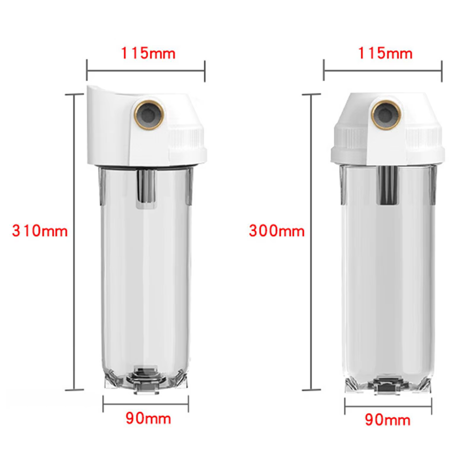 Filtre de bouteille résistant de 10 pouces, filtres à eau PET transparents remplaçables pour purific