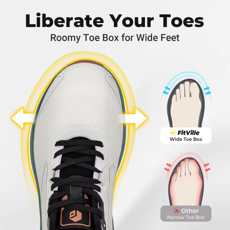 Chaussures de marche pour hommes Fitville, design large, baskets, chaussures de tennis amorties, cha