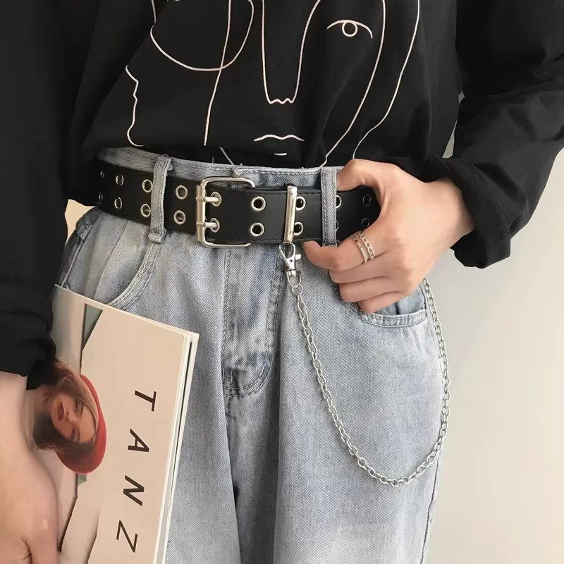 Ceintures en alliage pour femmes, chaîne de luxe pour cuir véritable, nouveau Style, boucle ardillon