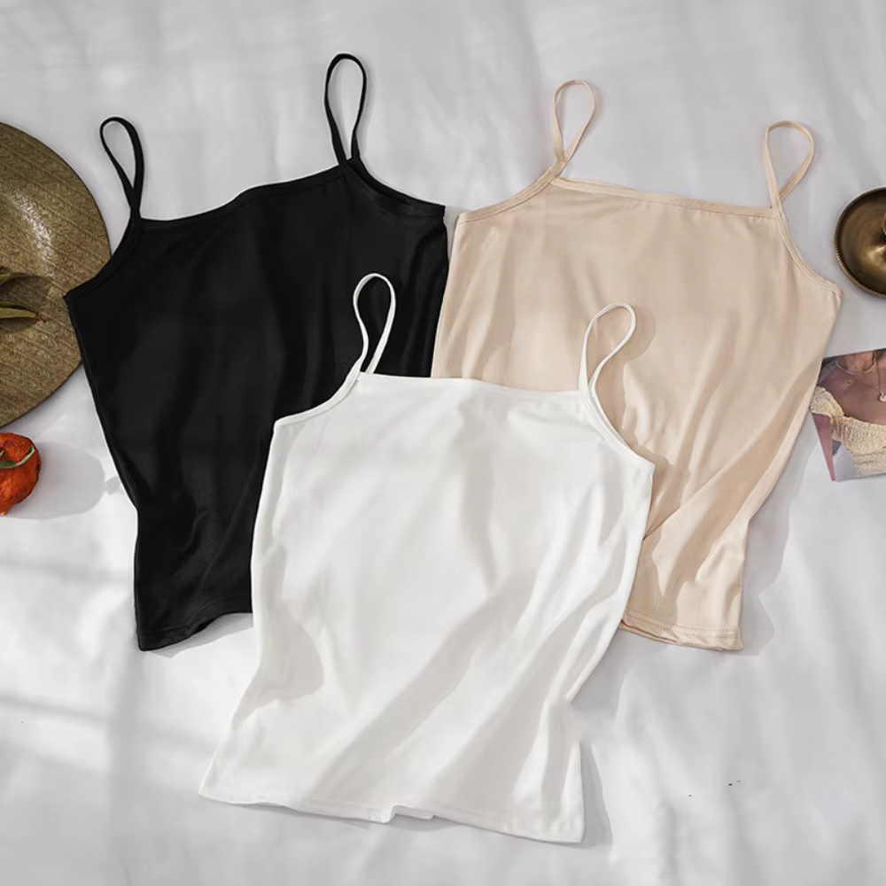 Été Sexy blanc noir débardeur femmes sans manches T-Shirt bas réservoirs sous-vêtements Simple solid