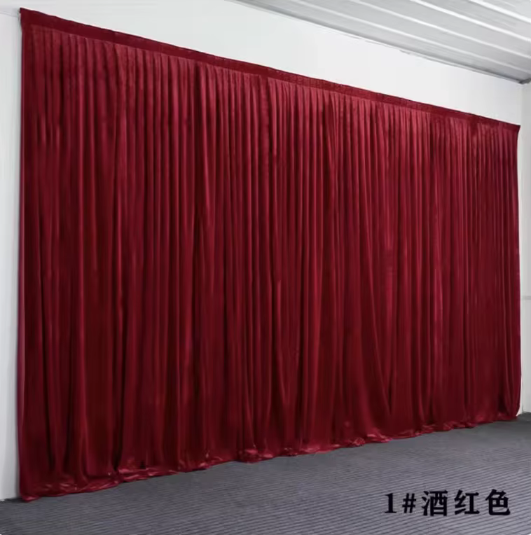 Rideau de fond en velours bordeaux pour fête, mariage, rideaux photo sans plis, draperies de fond en