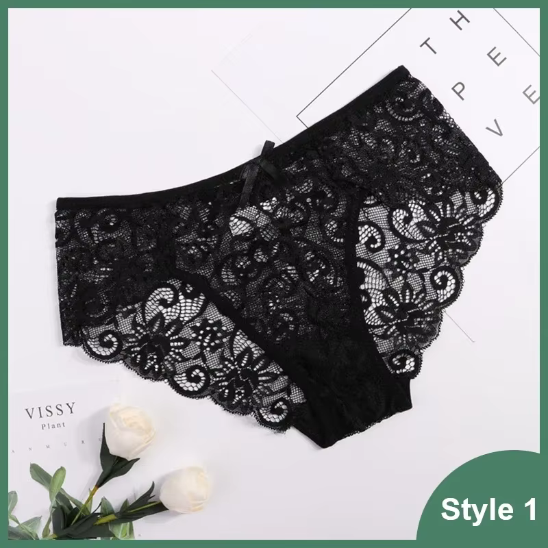 Culotte Sexy en dentelle transparente pour femmes, sous-vêtements ajourés, taille basse, Lingerie re