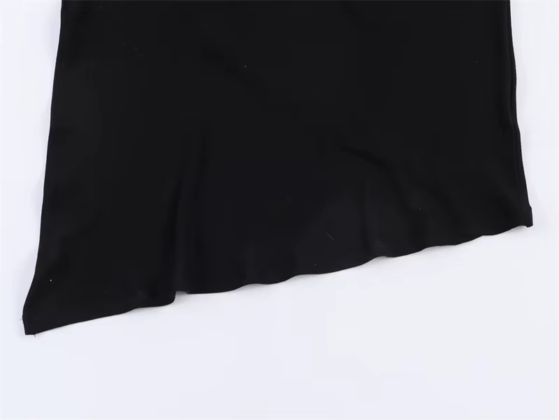 Haut pour femme, nouvelle collection printemps 2026, noir, manches courtes, col montant, asymétrique