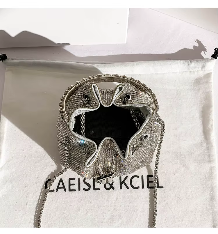 Sac à Main de Luxe avec Strass et Diamants pour Femme, Pochette de Soirée, à Paillettes Brillantes,