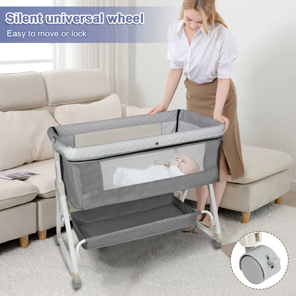 Lit Berceau Cododo Bébé, Dormir Ensemble, avec Matelas, Table à Langer, Facile à Déplacer, Lit Bébé 