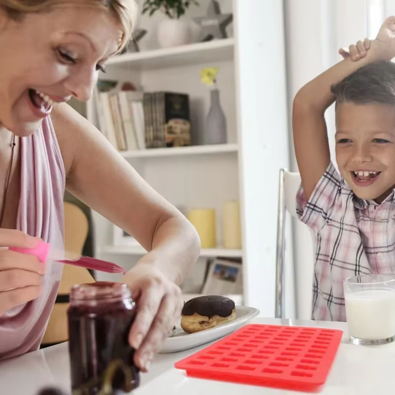 Moule ours gommeux en Silicone, 50 grilles, mignon ours, gelée, avec compte-gouttes, bonbons, chocol