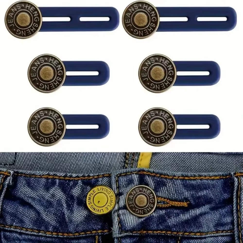 Lot de 4/6 boutons d'extension universels pour jeans, extenseurs de pantalon pour femmes et hommes,
