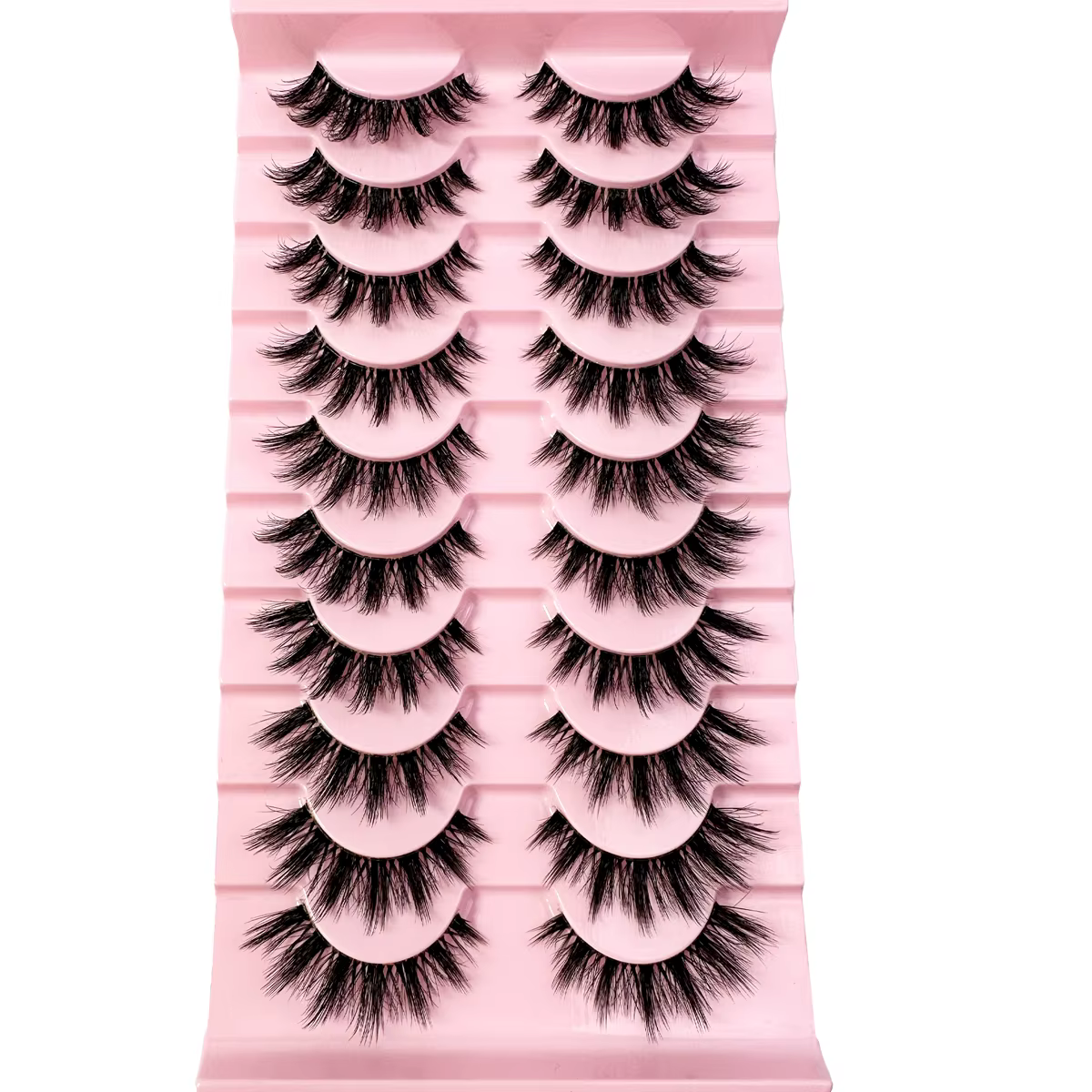 10 paires naturel longue tige transparente 3D vison cils Manga cils chauds faux cils moelleux doux c