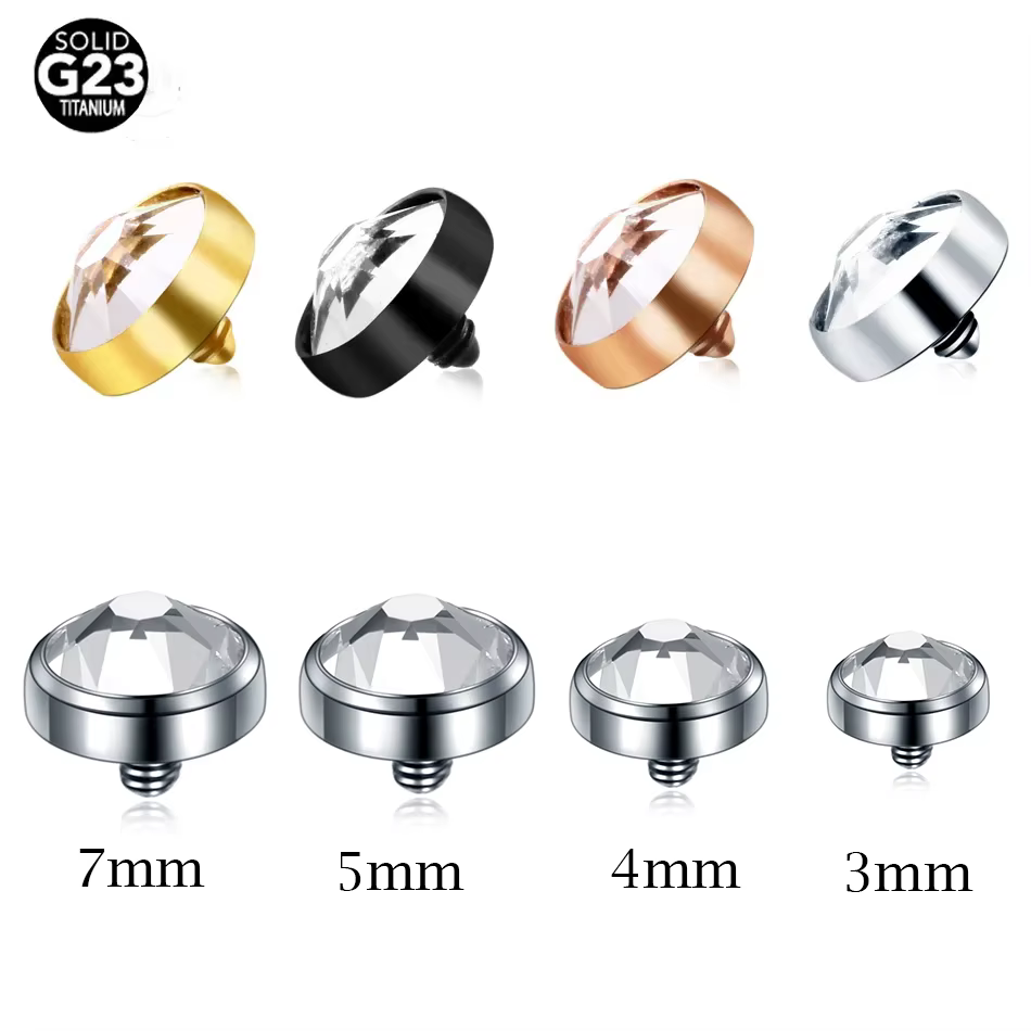 Piercing microdérmique en titane, Surface Medusa, 3/4/5/7MM, pour plongeur sur peau supérieure, extr