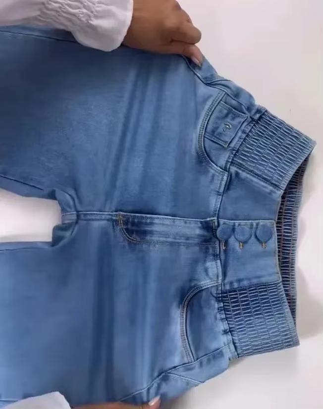 ALLUKASA 2025 automne hiver élégant taille haute bouton avant décontracté femme jean Sexy mode dos f
