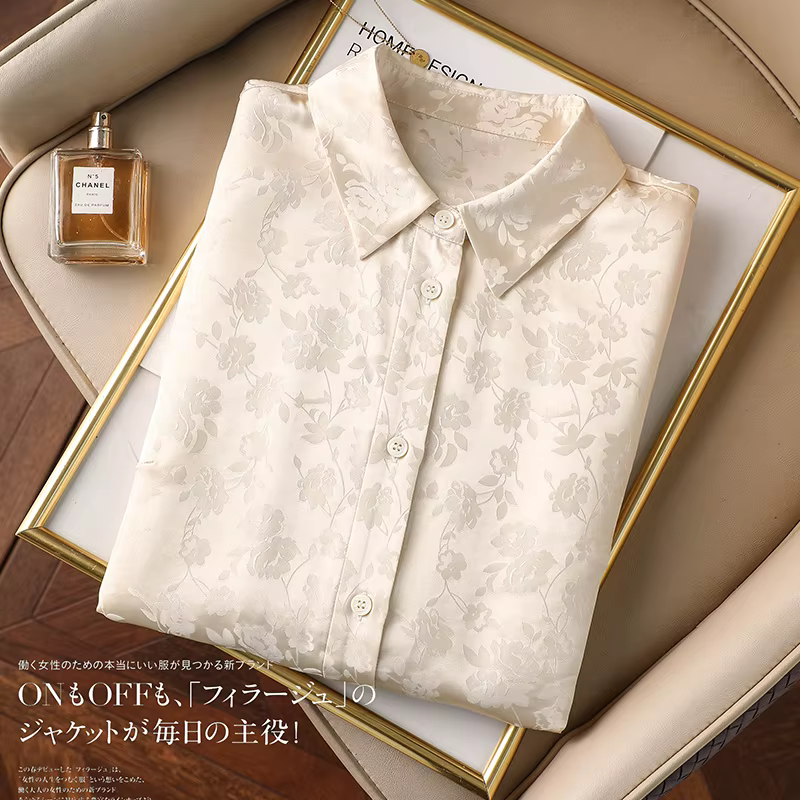 Nouveau printemps femmes blouses mode jacquard dames chemises Style élégant hauts blusa mujer