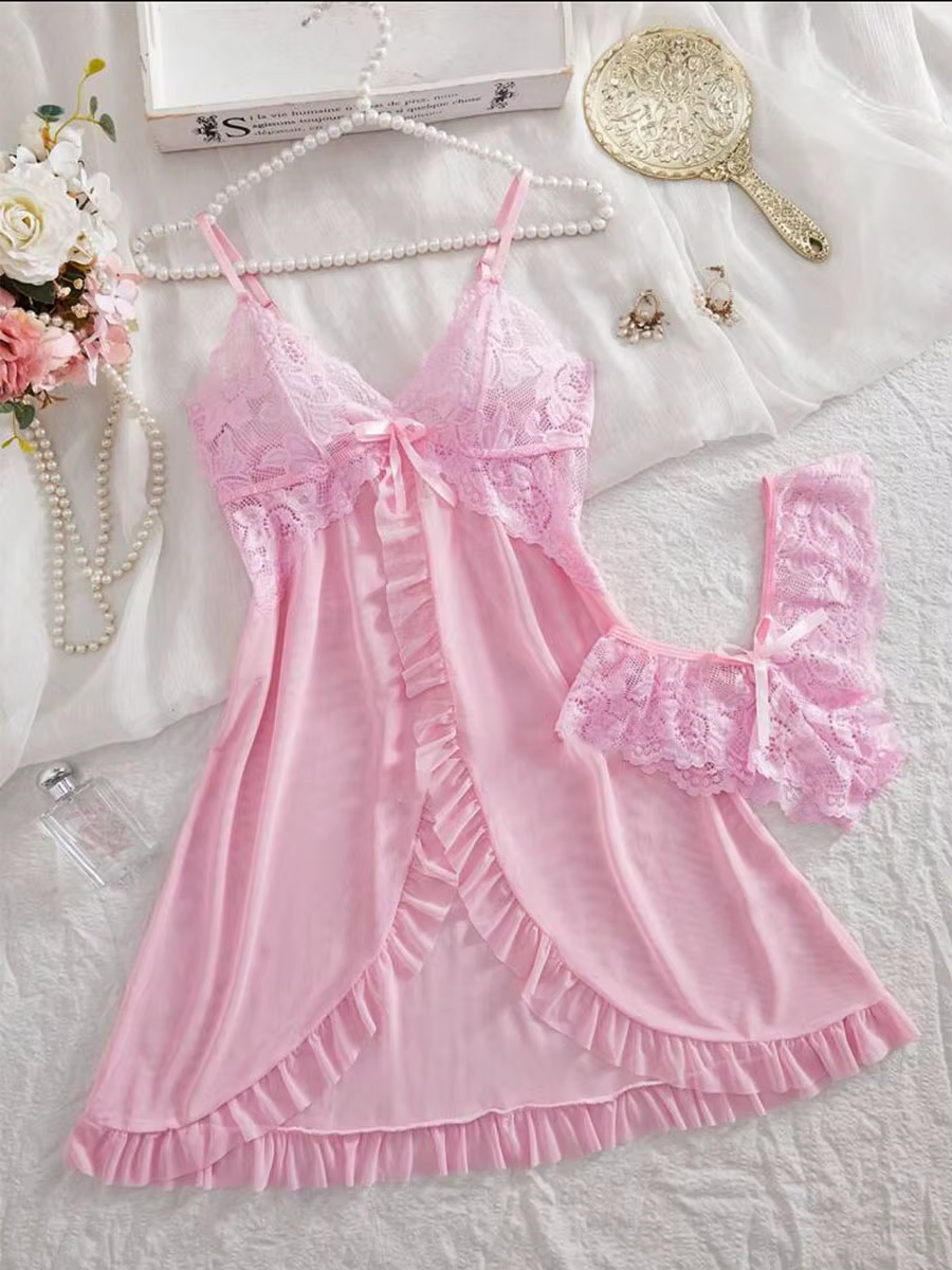 Sous-vêtements d'été pour femmes, grande taille, ensemble de lingerie féminine ultra-fine, robe de n