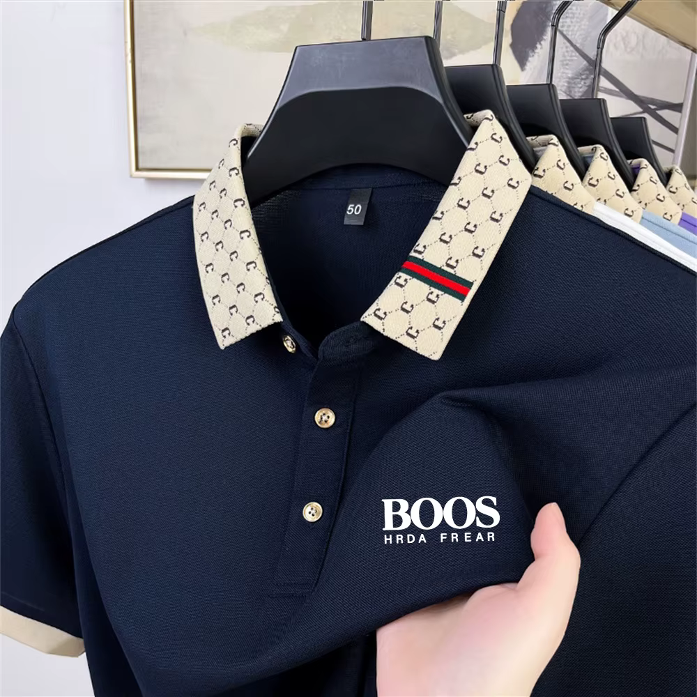 Chemise polo à manches courtes en soie de mûrier, nouveau style d'été pour hommes, tendance et décon