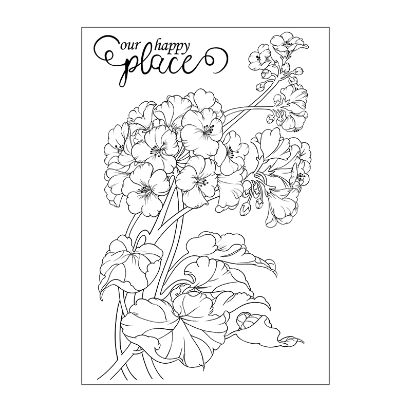 Tampon en silicone transparent de fond rétro, série de fleurs, timbres de décoration de carte de bri