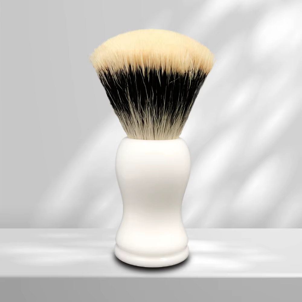 GDMG-Brosse de rasage à trois bandes en forme d'éventail Manhouse, blaireau, nœud de cheveux, outils
