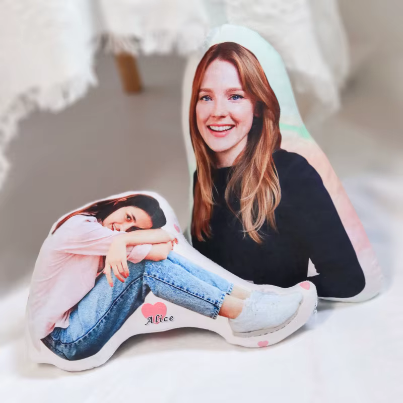 Coussin humanoïde avec Photo personnalisée, bricolage, oreiller de Couple en peluche pour petit ami,