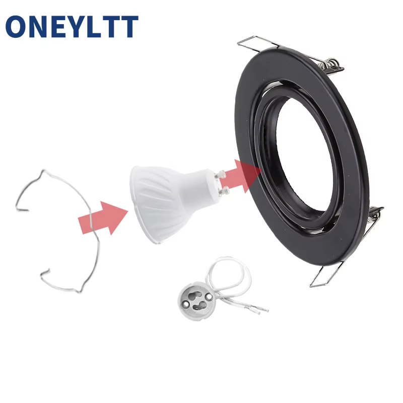 Blanc/noir LED projecteurs cadre réglable Downlight LED supports découpe 70mm pour MR16 GU10 porte-a