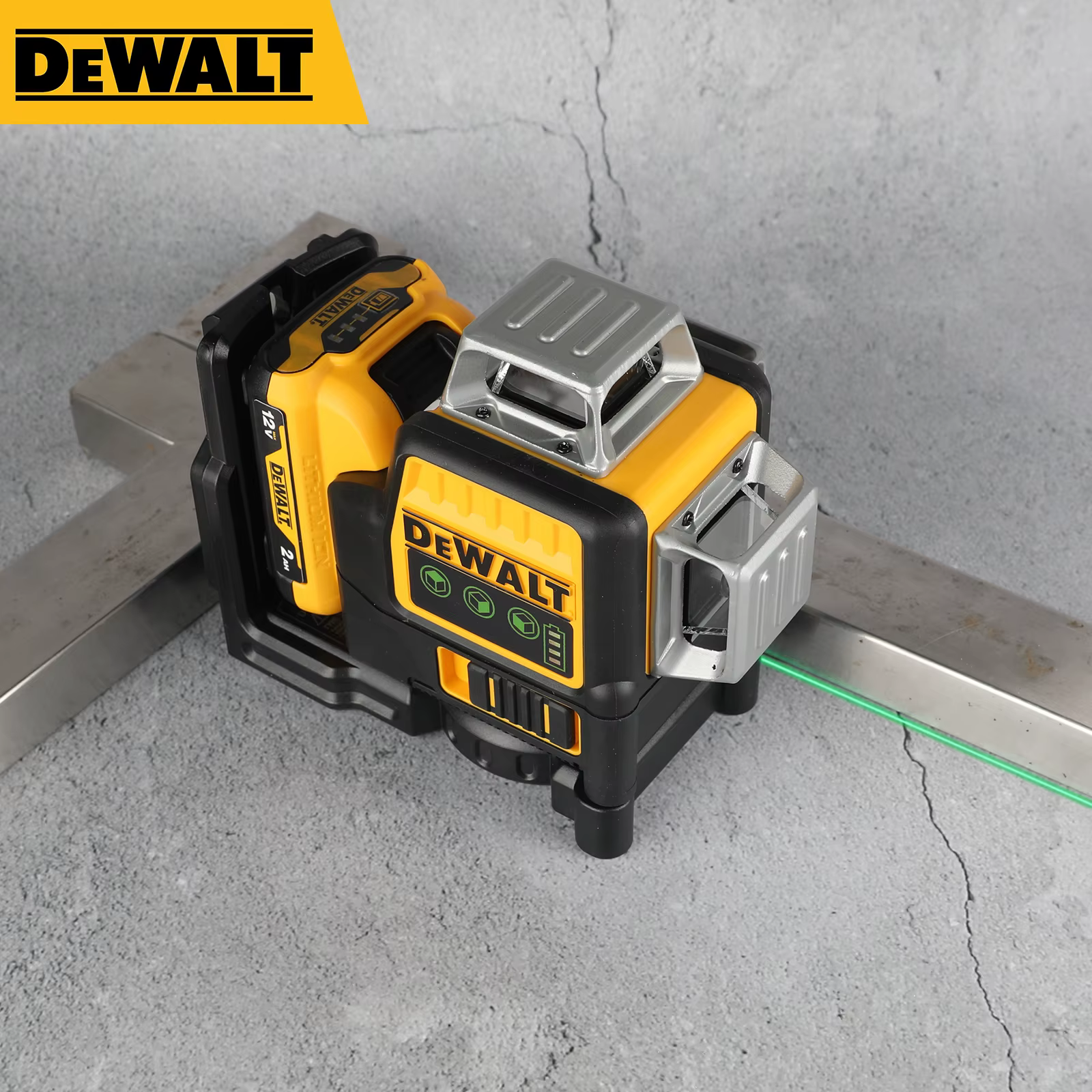 Dewalt DW089LG Niveau laser à faisceau vert 12 lignes - 360 °   Couverture sur 3 côtés, Li-Ion 12 V,