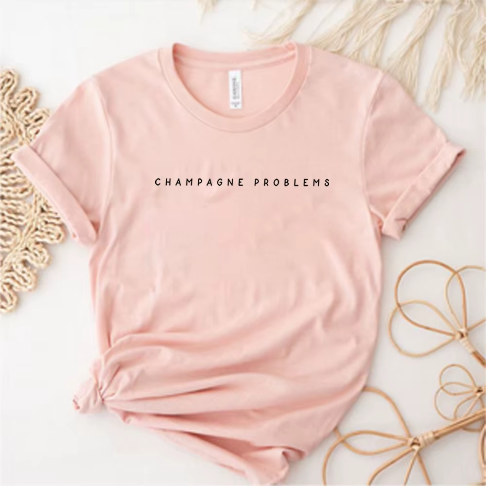 T-Shirt Manches Courtes pour Femme, Vêtement Vintage, Graphique, Musique, Champagne Ferrand, Harajuk
