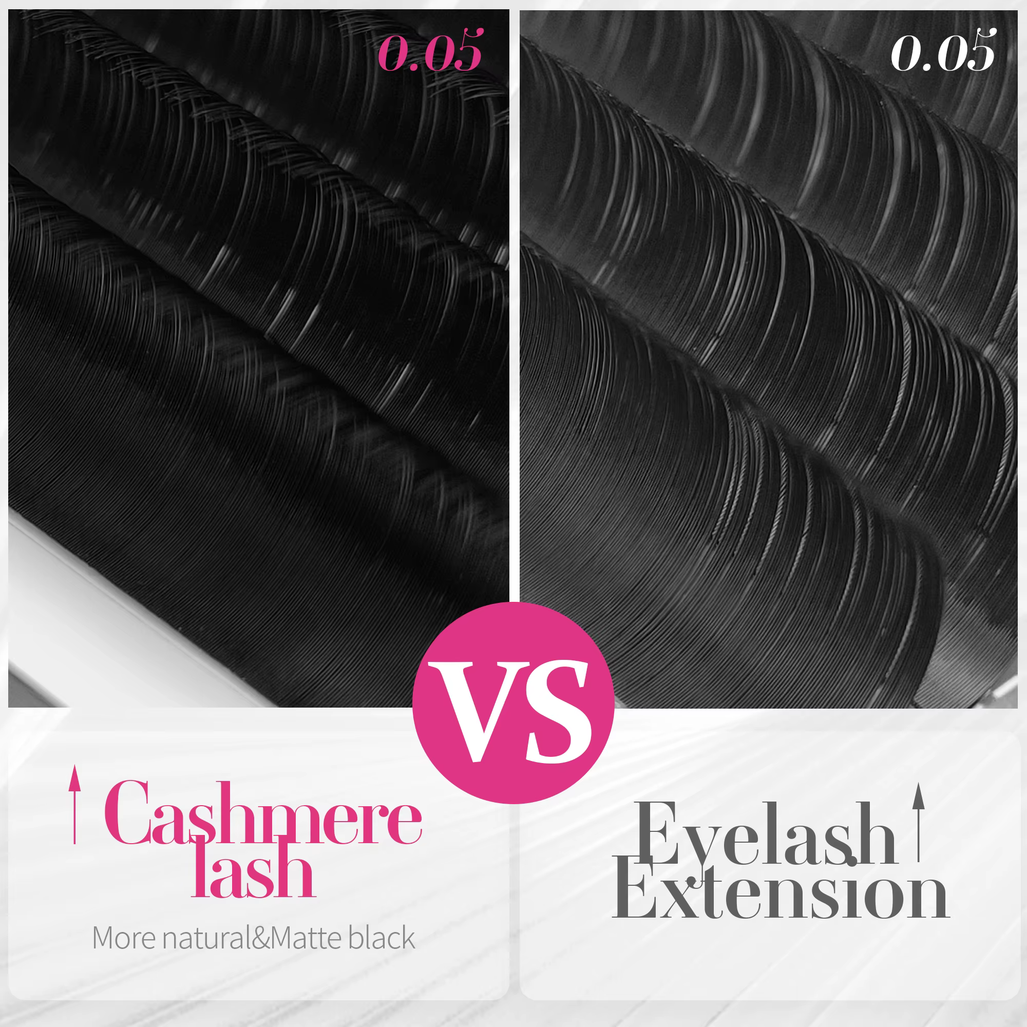 ABONNIE-Extensions de Cils Individuels en Cachemire, Faux-Cils Classiques en Vison Doux Noir, Platea