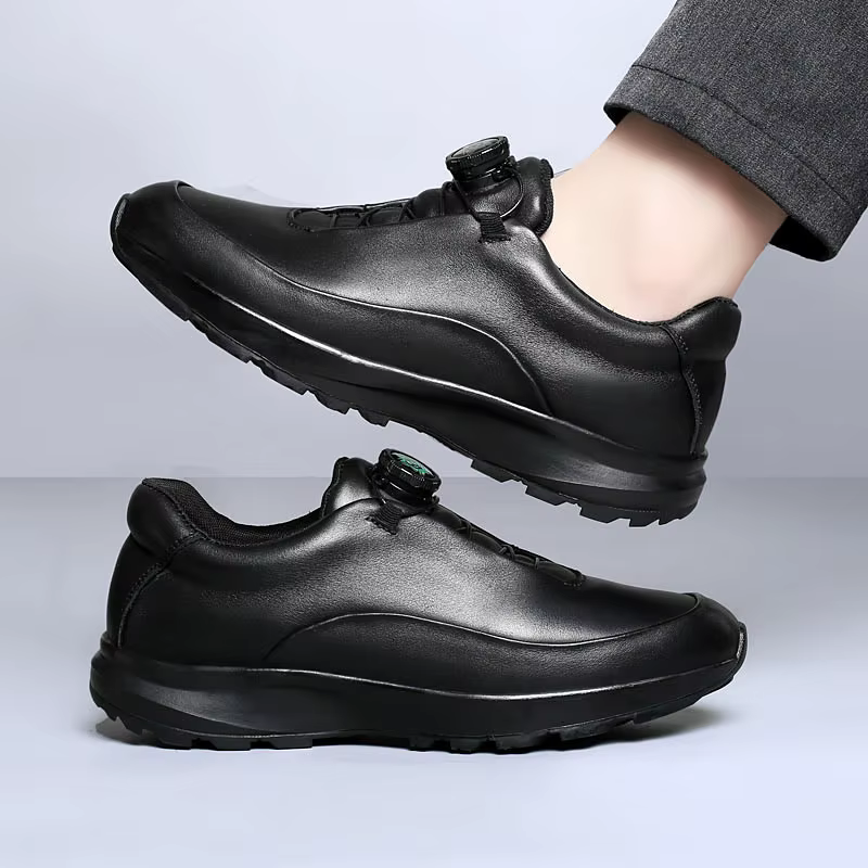 Baskets de voyage en cuir véritable antidérapantes pour hommes, chaussures de sport classiques décon