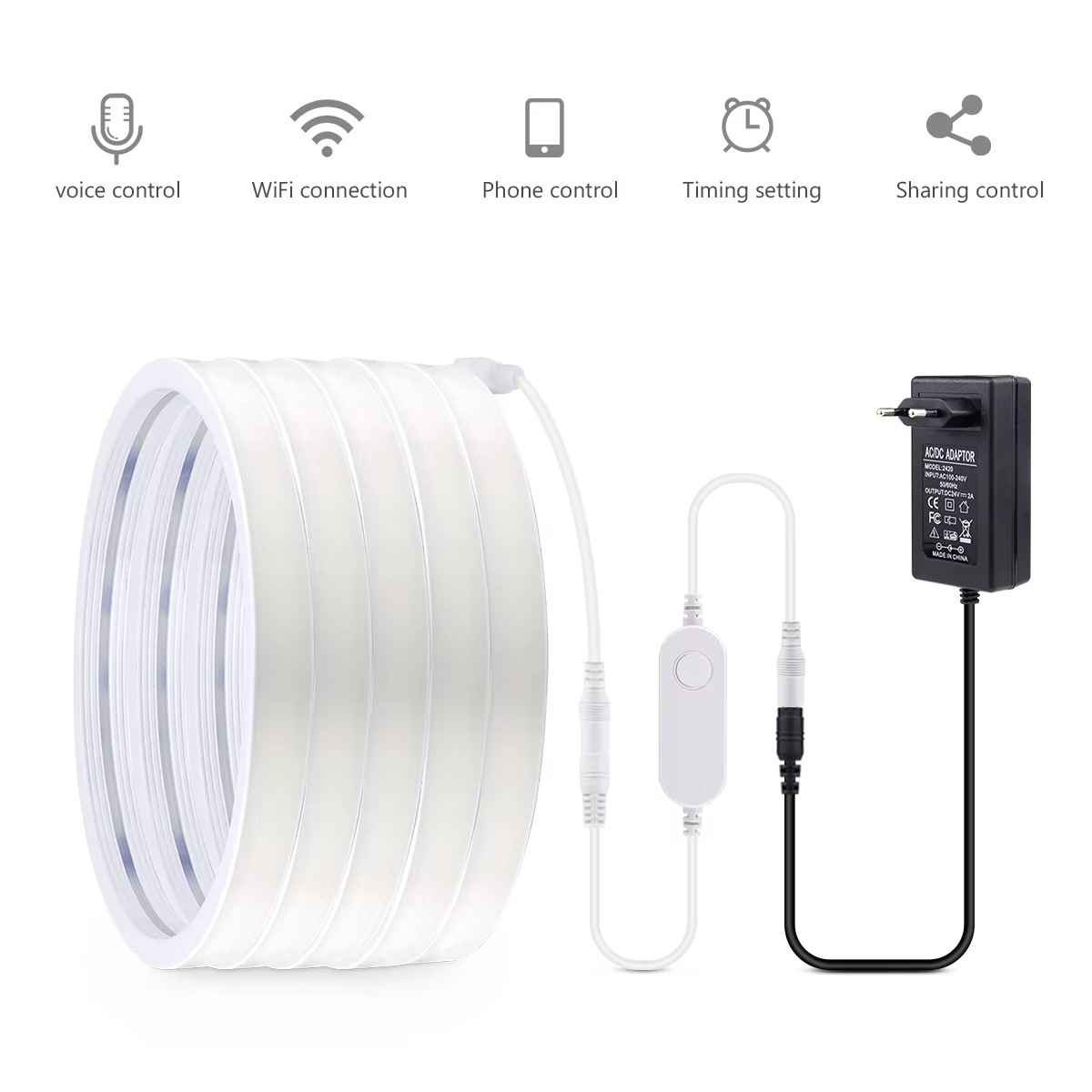 Tuya Smart WiFi COB néon LED bande lumineuse 320 LED s/M Gel de silice Tube LED lumières bande chamb