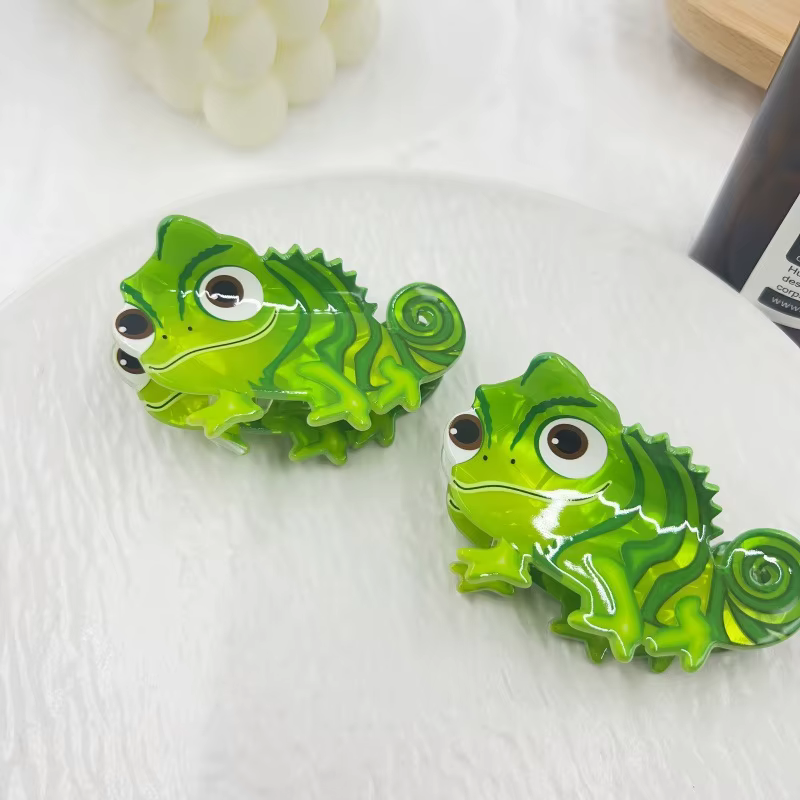 1pc nouveau dessin animé mignon dinosaure vert lézard pince à cheveux arrière de la tête pince à che