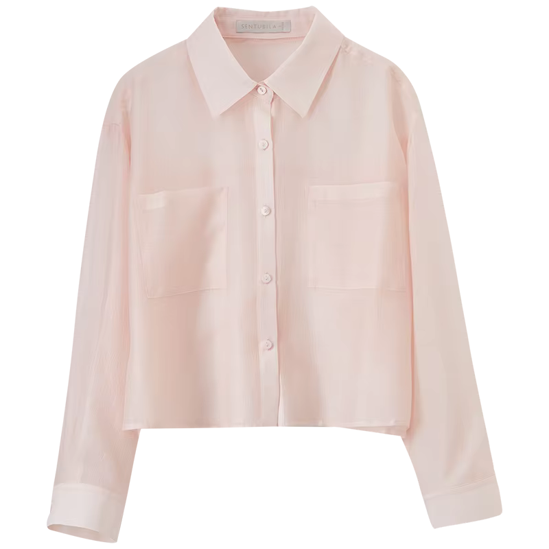 Chemisier femme SENTUBILA en Lyocell, collection Printemps-Été 2026, col à revers, manches longues, 