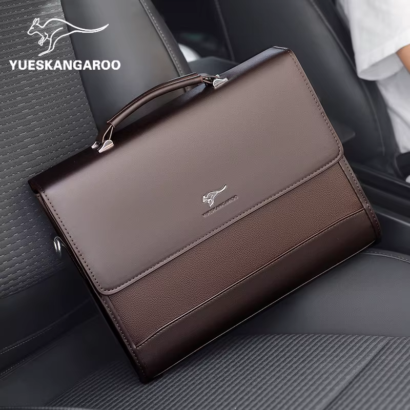 Porte-documents en cuir PU pour hommes, sac à main de styliste, mode Business, messager à bandoulièr