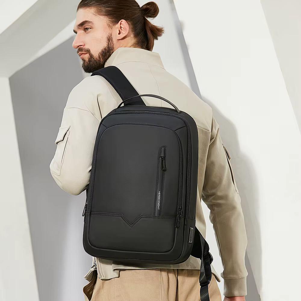 Heroic Knight Slim homme sac à dos pour ordinateur portable sac d'école étanche avec chargement USB 