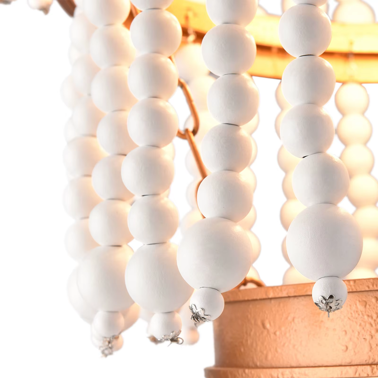 LOYALHEARTD-Lustre en perles de bois à 5 lumières, pendentif en perles Boho rustiques, conflicLight 