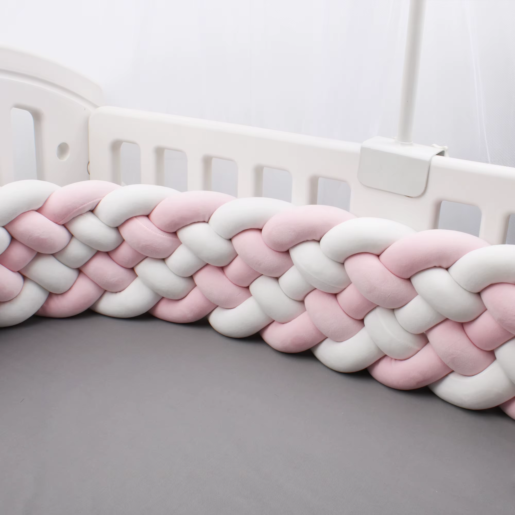 Pare-chocs de lit de bébé de 200cm, oreiller de noeud de tresse, coussin pour la protection de Cpull