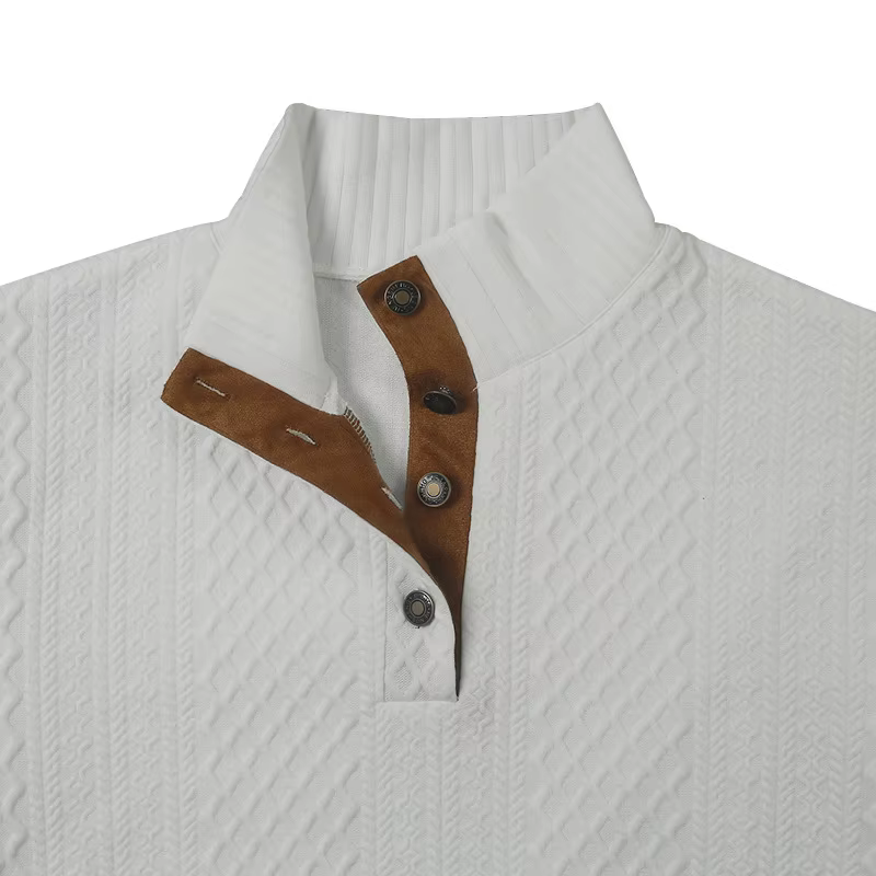 Pull jacquard tricoté à col montant et manches longues pour homme, collection automne-hiver 2026, be