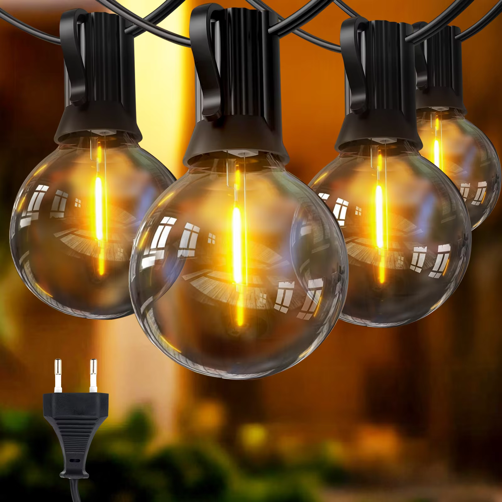 Guirlande lumineuse extérieure G40, 5M/30M/45M, guirlande lumineuse de noël, guirlande lumineuse LED