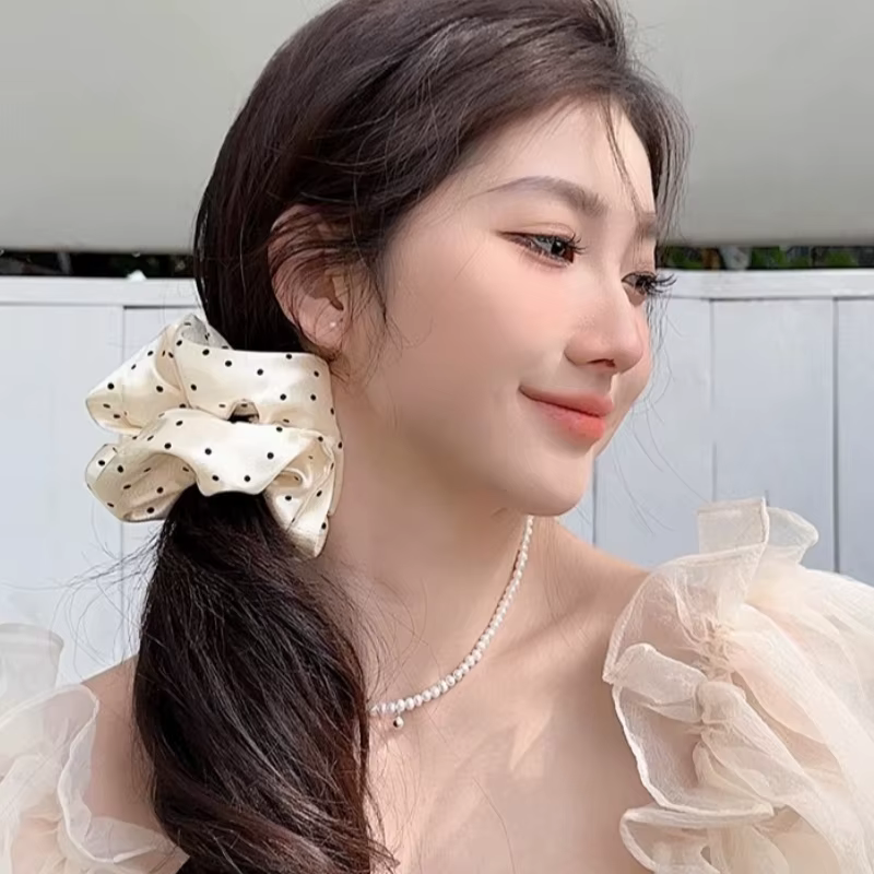 Chouchous à pois tendance, grands élastiques à cheveux, élastiques à cheveux Maruko, élastiques à ch